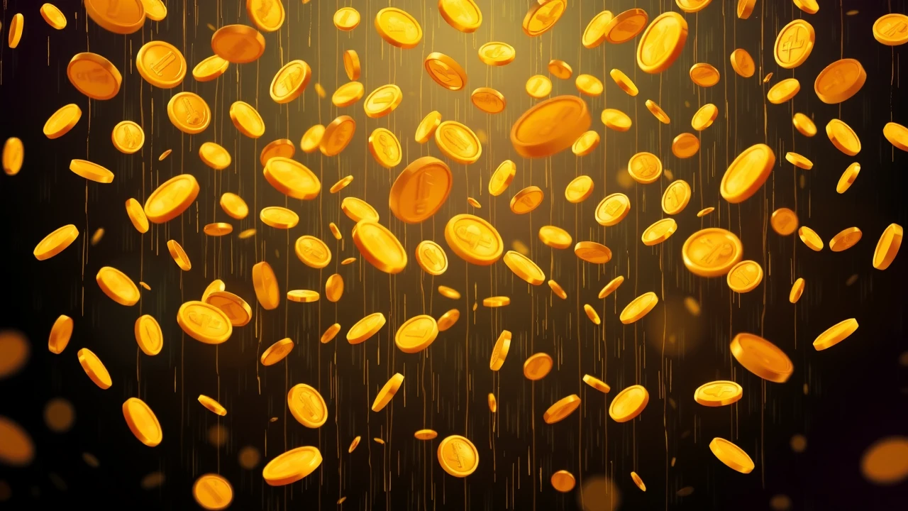 Fallende Goldmünzen